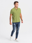 Tricou polo bărbătesc din tricot piqué - olive V21 S1374