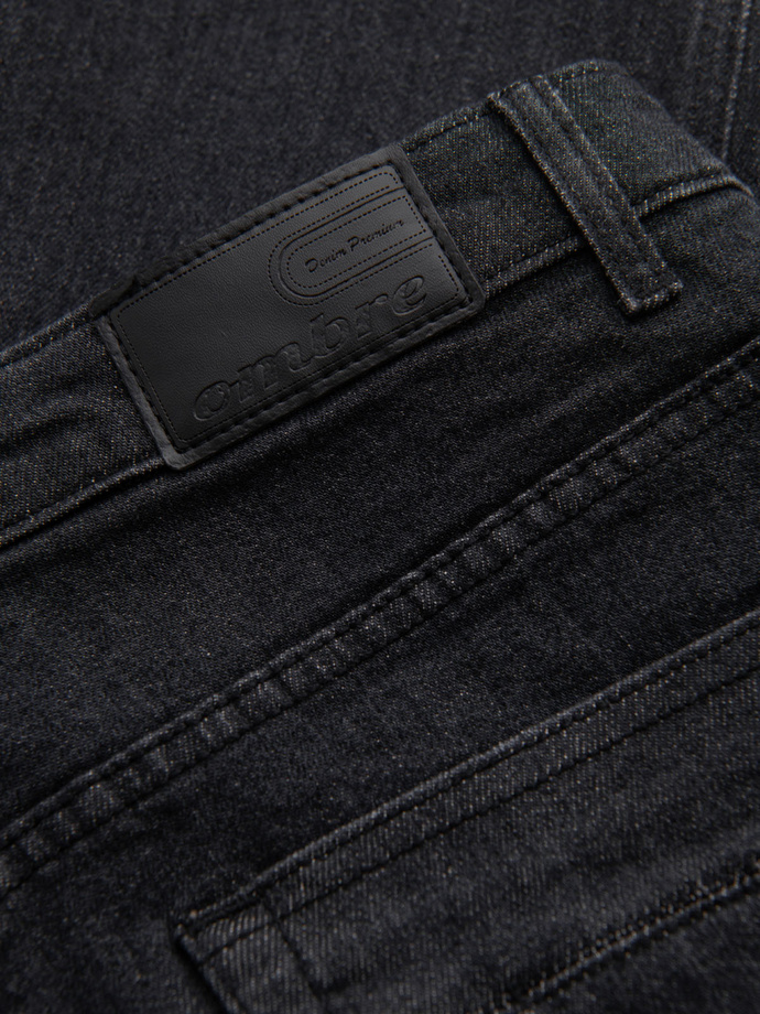 Pantaloni din denim pentru bărbați cu frecare REGULAR FIT - negru V2 OM-PADP-0241