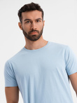 Tricou clasic BASIC din bumbac pentru bărbați - violet V13 OM-TSBS-0146