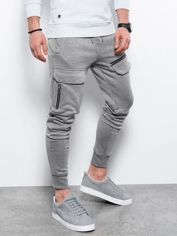 Men's sweatpants - grey melange P905