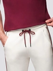 Men's sport jogger pants with stripes - cream V2 OM-PASK-0284