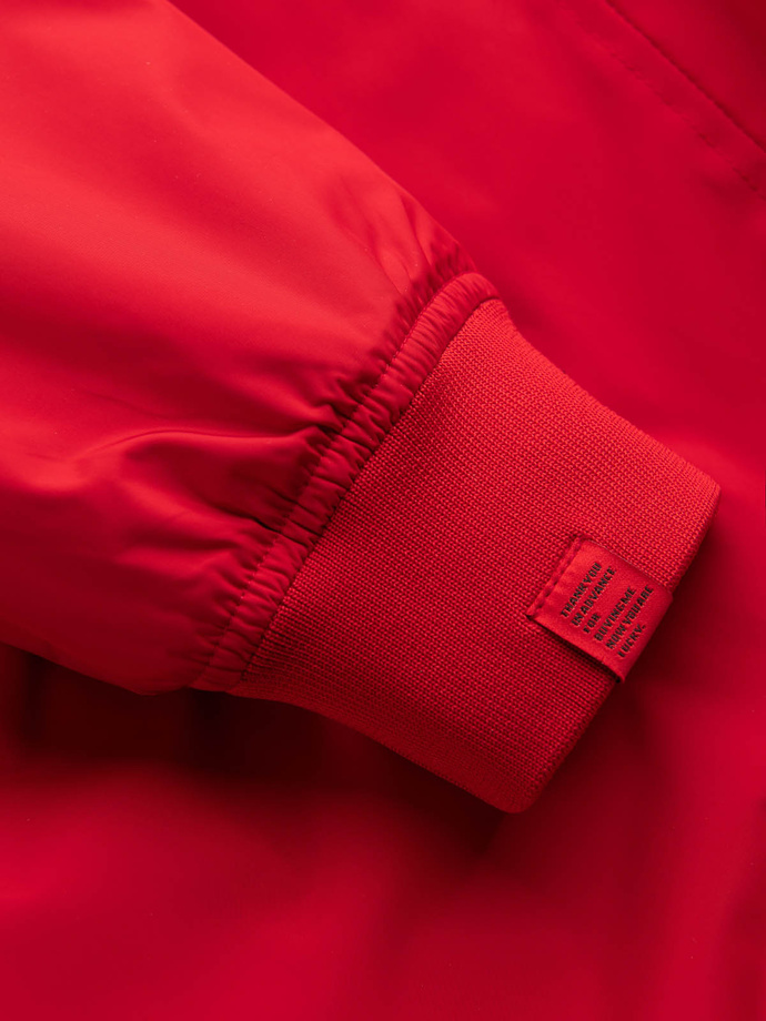 Men's bomber jacket seamed - red V14 OM-JANP-0115