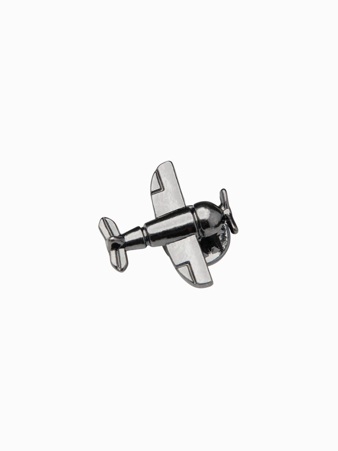 Metal decorative clothes pin aircraft with propeller - black V1 OU-ACPN-0108