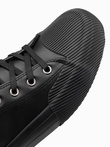 Men's high-top sneakers with decorative toe box - black V1 OM-FOTH-0157