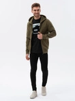 Men's zip-up sweatshirt - dark olive V4 B1421