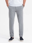 Elegantné pánske nohavice SLIM FIT chino - svetlosivé V1 OM-PACP-0191