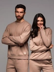 Klasikiniai unisex džemperiai su apvalia iškirpte - rudi V16 OU-SNBC-0104