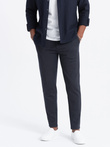 Pantaloni CARROT pentru bărbați CARROT din tricot structurat în două tonuri - albastru marin V1 OM-PACP-0168