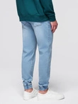 Men's denim JOGGERS pants with classic bandage - light blue V1 OM-PADJ-0265