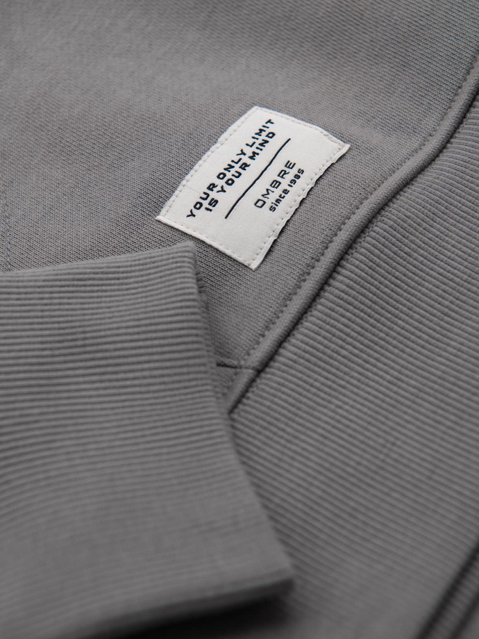 Men's BASIC kangaroo hooded sweatshirt - grey V8 B1674