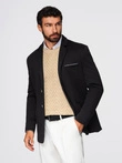 Men's knitted jacket with a fitted cut - black V5 OM-BLZB-0100