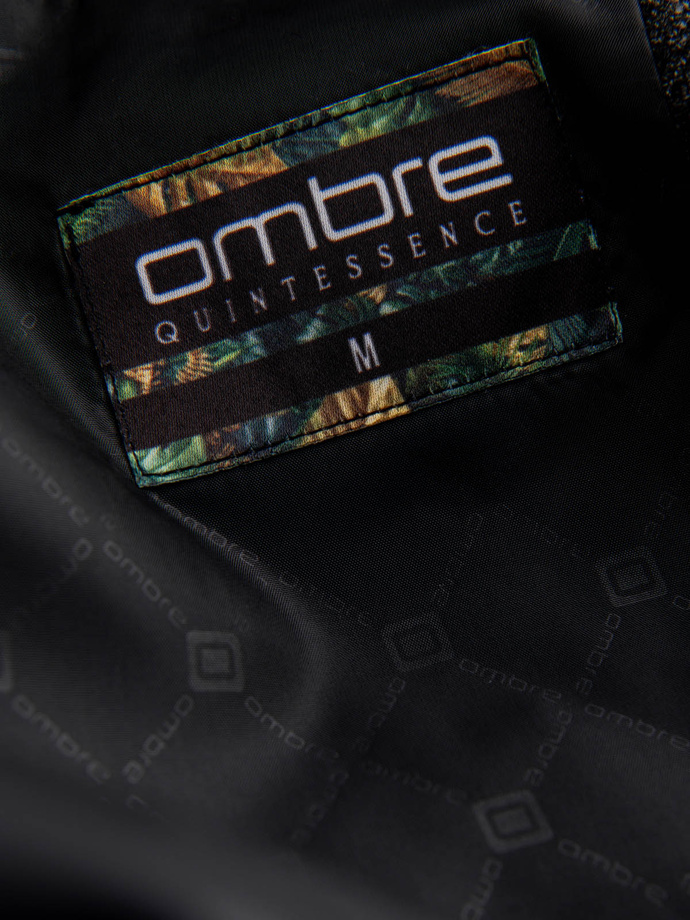 Stylish men's jacquard blazer with delicate stripes - graphite V1 OM-BLZB-0113