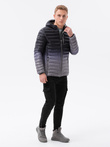 Men's mid-season quilted jacket - black/grey C319