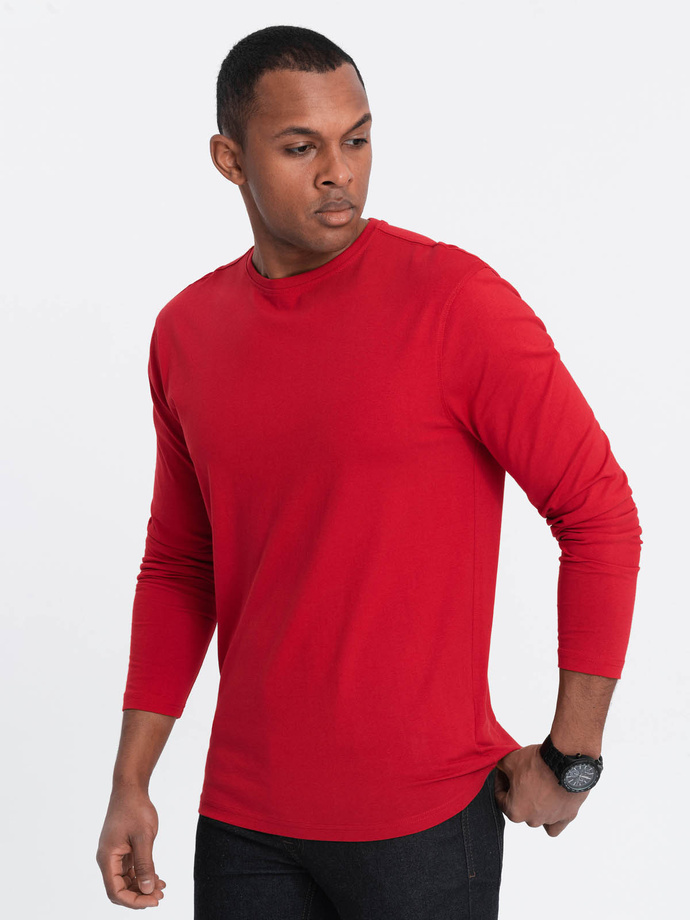 BASIC men's longsleeve with round neckline - red V5 OM-LSBL-0106