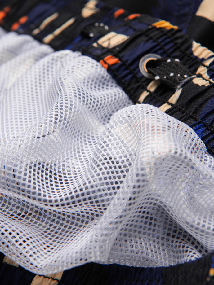 Pantaloni scurți de baie Toucan pentru bărbați - negru și albastru marin V1 OM-SRBS-0140