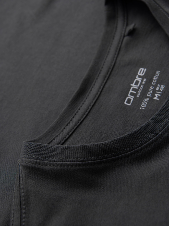 Pánske klasické bavlnené tričko BASIC - graphite V15 OM-TSBS-0236