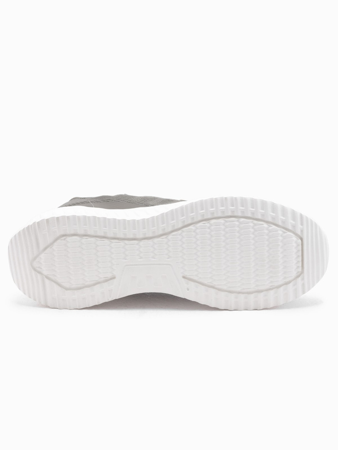 Męskie buty sneakersy wsuwane wykonane z lekkich materiałów - khaki V2 OM-FOKS-0149