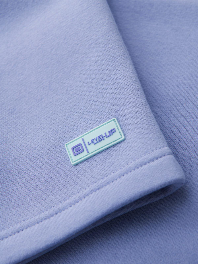 Unisex teplákové šortky s rebrovaným pásom - levanduľová V9 OU-SRBC-0101