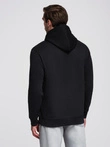Men's BASIC kangaroo sweatshirt with hood - black V5 B1674