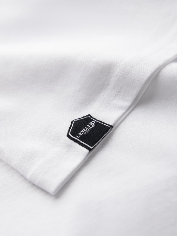 Pánske tričko s dlhým rukávom a kontrastnými raglánovými rukávmi - biele a bordové V2 OM-LSCL-0105