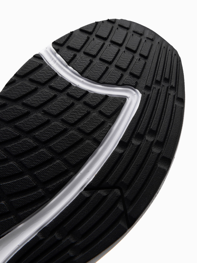 Adidași pentru bărbați cu inserții neon - alb V1 OM-FOKS-0118