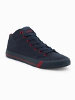 Men's shoes sneakers with contrasting elements - navy blue V3 OM-FOTH-0125