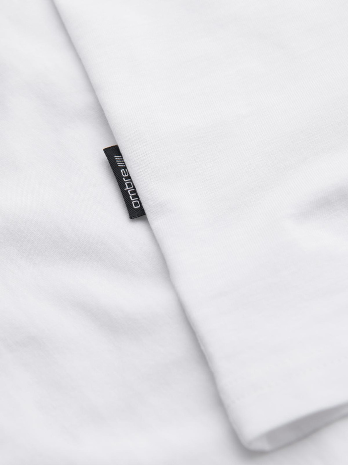 Pánske klasické bavlnené tričko BASIC - biele V4 OM-TSBS-0236