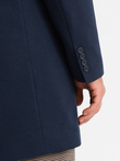 Men's tailored structured coat with high collar - navy blue V2 OM-COWC-0117