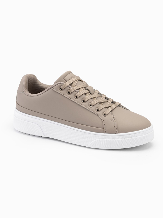Men's eco leather sneaker shoes with thick sole - ash V1 OM-FOSL-0166