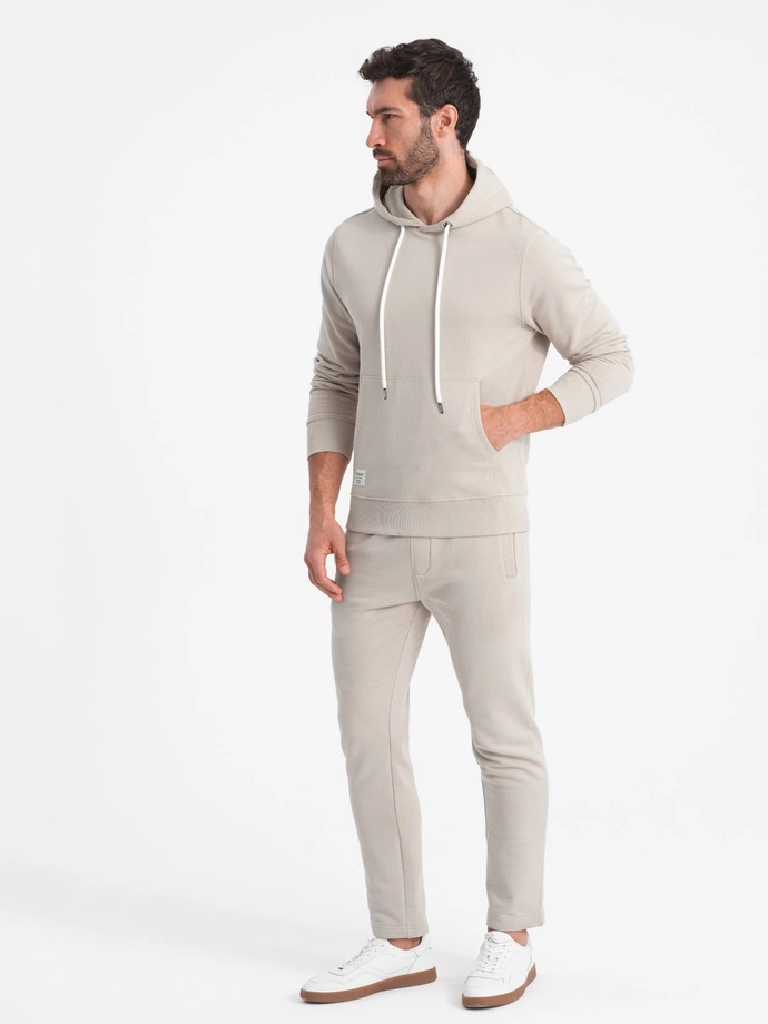 Men's sweatshirt set kangaroo sweatshirt + pants - ash V1 Z80