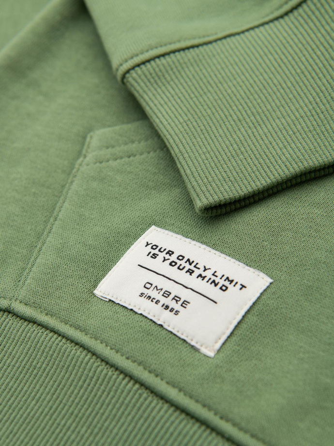 Hanorac BASIC kangaroo pentru bărbați cu glugă - verde V3 B1674