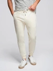 Pánské tepláky jogger - krémové V11 OM-PABS-0173