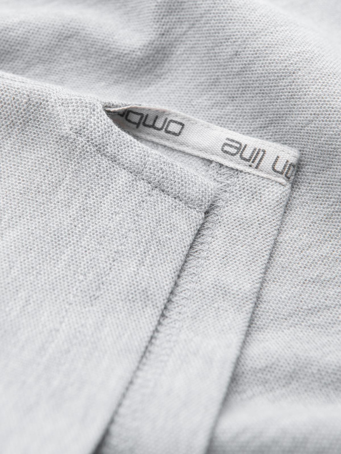 Tricou polo BASIC tricot piqué pentru bărbați, o singură culoare - gri V20 OM-POBS-0100