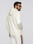 Men's BASIC kangaroo hooded sweatshirt - cream V11 B1674