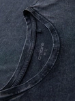 Men's t-shirt with wash effect - navy blue V2 OM-TSWT-0116