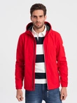 Jachetă bărbătească cu centru din fleece SOFTSHELL-red V6 OM-JANP-0137