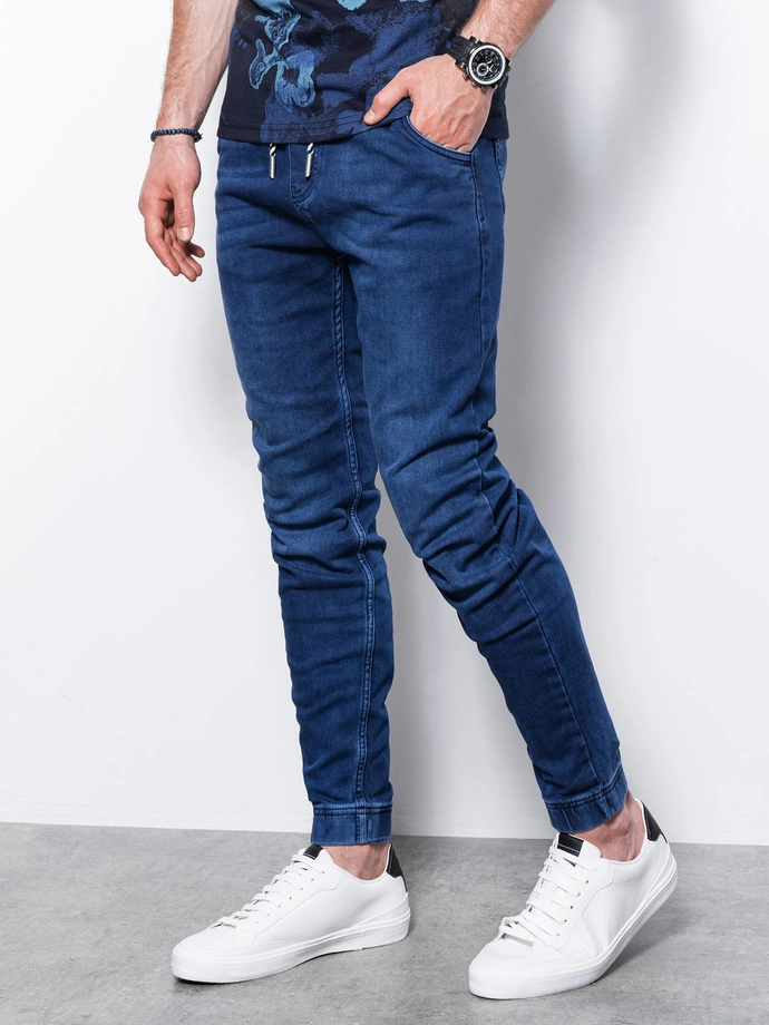 Pantaloni de jogger din denim pentru bărbați - albastru P907