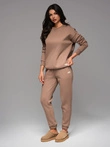 Classic unisex sweatpants with ribbed cuffs - brown V16 OU-PSBC-0100