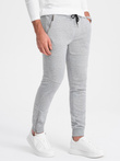 Men's jogger sweatpants - grey melange V2 OM-PASK-22FW-004