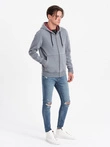 Prateľná pánska mikina na zips - svetlomodrá V3 OM-SSDS-0110