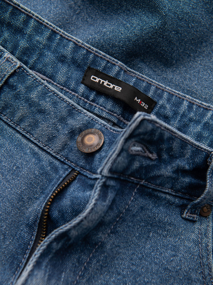 Pantaloni din denim CARROT FIT pentru bărbați cu frecare subtilă - albastru V1 OM-PADP-0162