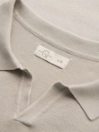 Tricou polo bărbătesc fără nasturi cu țesătură clasică - gri deschis V3 OM-POSS-0159
