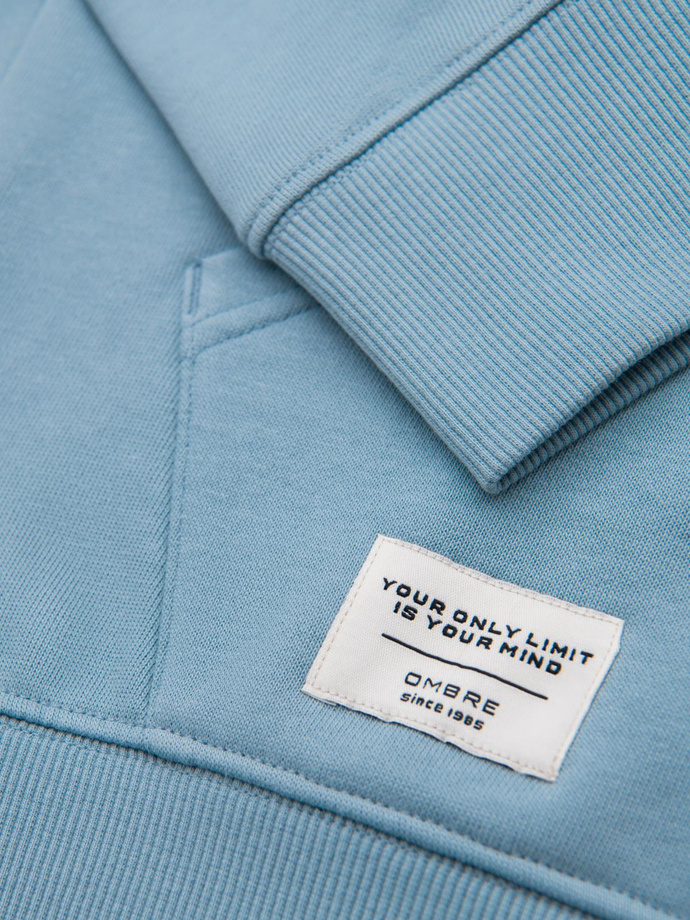 Pánska mikina BASIC klokanka s kapucňou - modrá V7 B1674