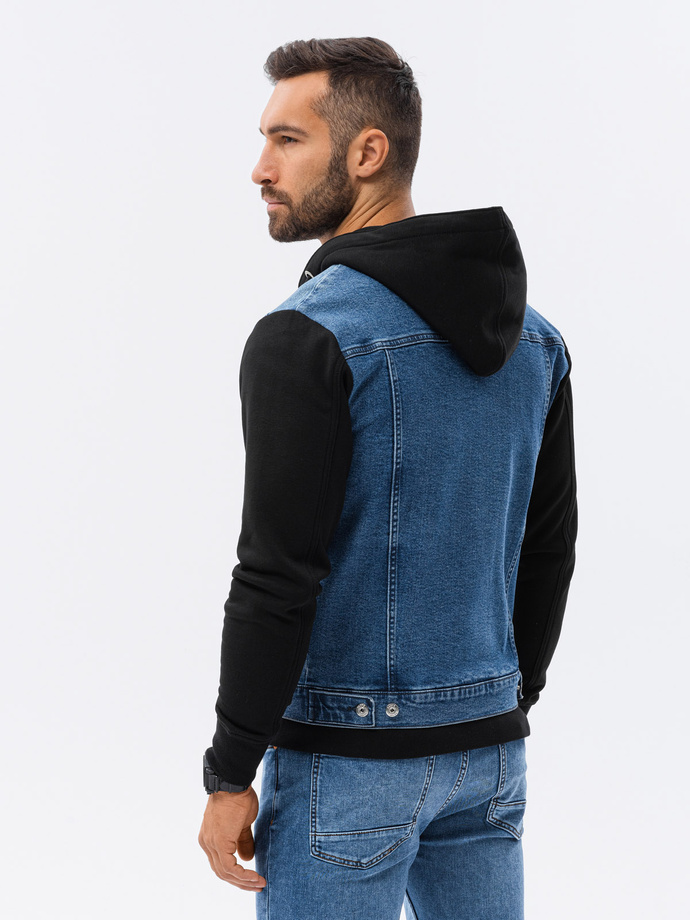 Jacheta de blugi mid-season barbati - denim/negru OM-JADJ-0124