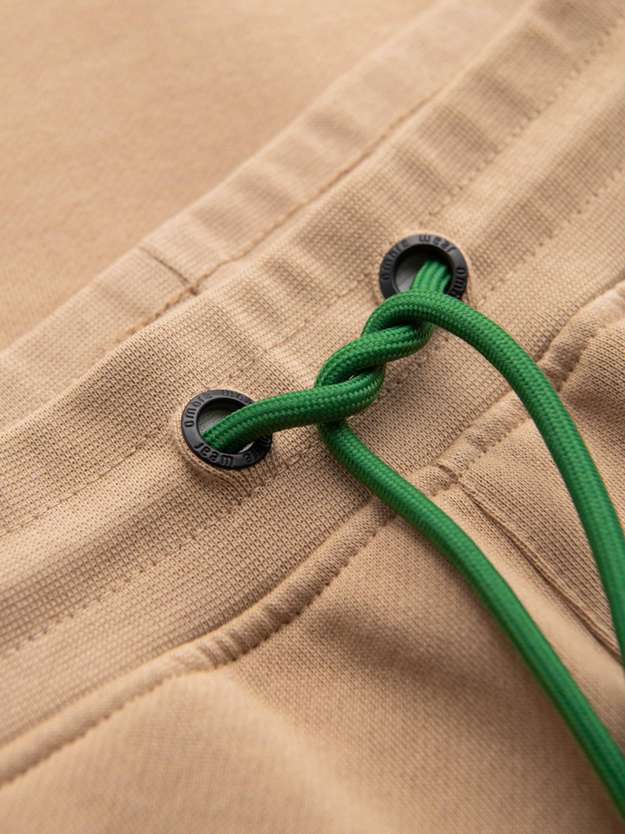 Pantaloni jogger sport pentru bărbați cu bordură - maro V1 OM-PASK-0284