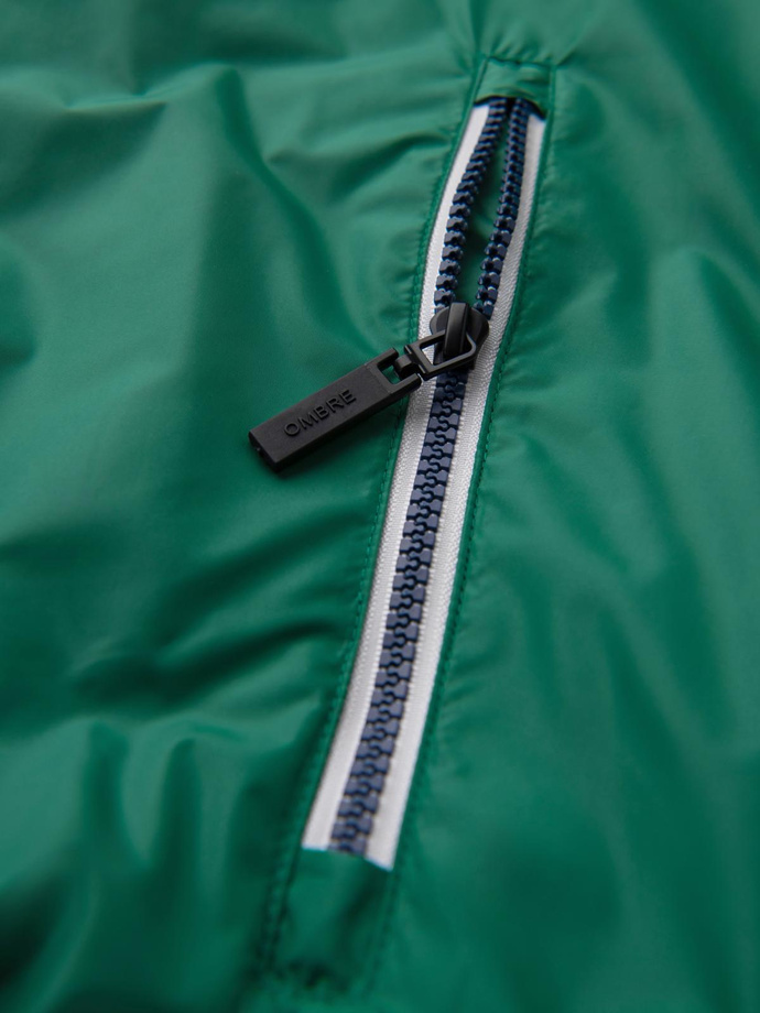 Jachetă sport ușoară colorată pentru bărbați cu fleece - verde și albastru marin V20 OM-JANP-0194