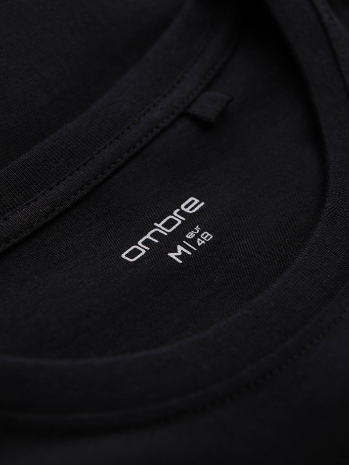 Men's motorcycle style printed t-shirt - black V1 OM-TSPT-0125