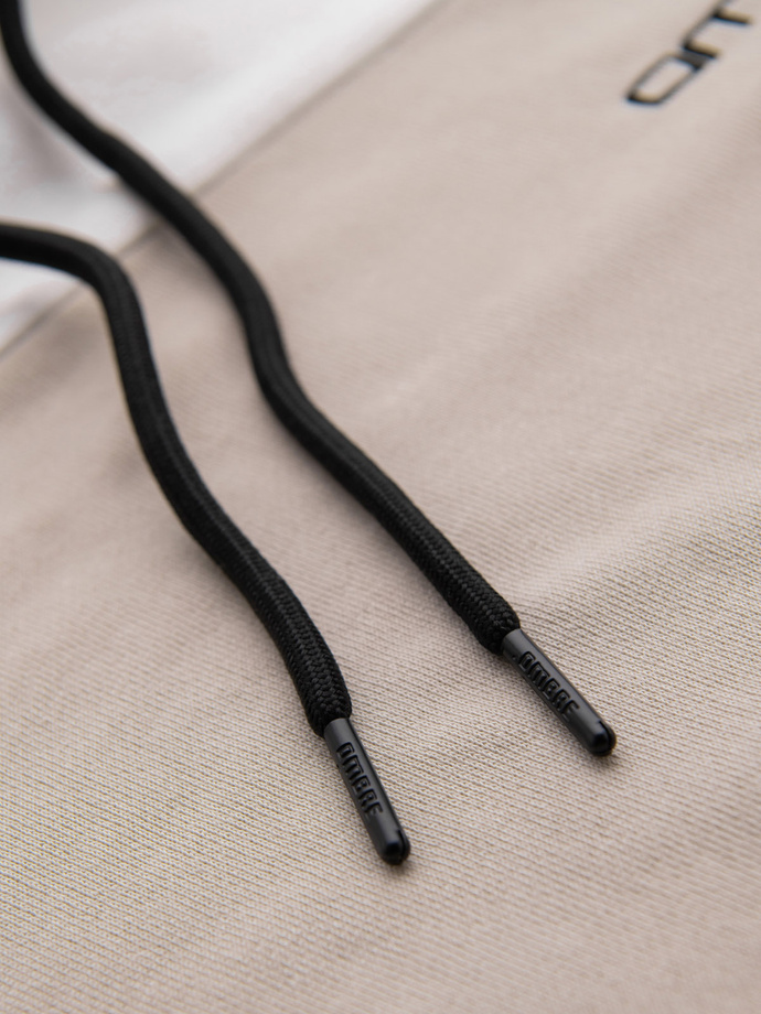 Pánska bavlnená mikina s kontrastnými detailmi - biela V1 OM-SSNZ-0225