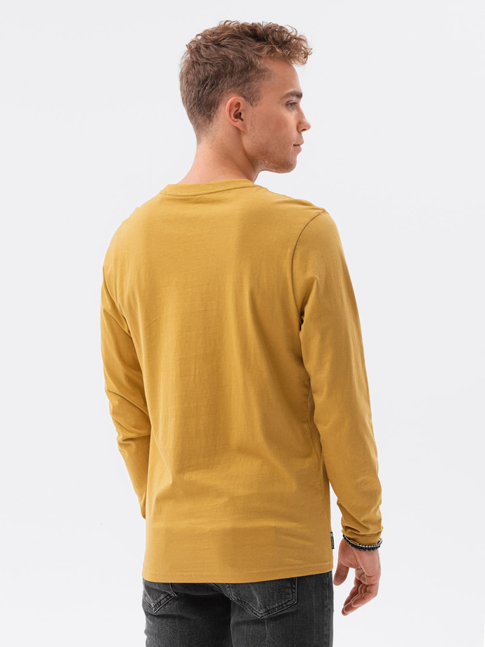 Bluza cu maneca lunga simpla barbati - galben mustar L138