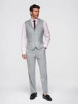 Men's suit vest with collar - light grey V1 OM-BLZV-0109